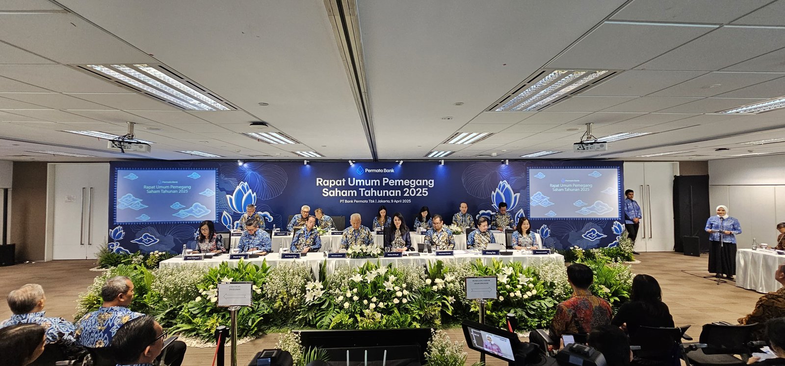 Press conference venue setup and staging